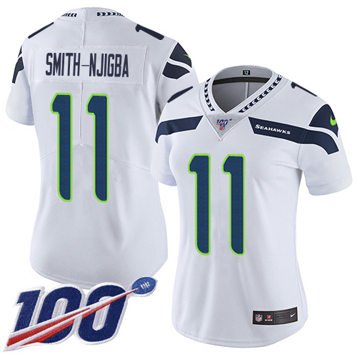 Seahawks #11 Jaxon Smith-Njigba White Women's Stitched 100th Season Vapor Limited Jersey cheap jerseys for sale - CheapJerseys.Shop