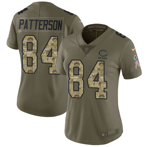 Chicago Bears #84 Cordarrelle Patterson Olive/Camo Women's Stitched Limited 2017 Salute To Service Jersey Womens cheap jerseys for sale - CheapJerseys.Shop