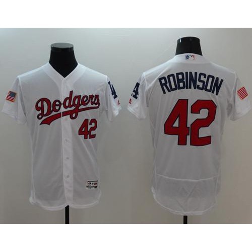 Los Angeles Dodgers #42 Jackie Robinson White Fashion Stars & Stripes Flexbase Authentic Stitched Jersey Men's cheap jerseys for sale - CheapJerseys.Shop