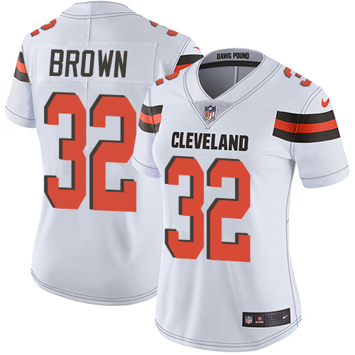 Browns #32 Jim Brown White Women's Stitched Vapor Untouchable Limited Jersey cheap jerseys for sale - CheapJerseys.Shop