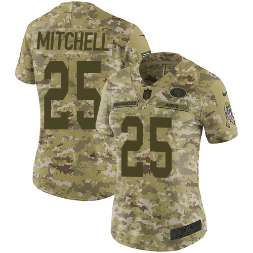 49ers #25 Elijah Mitchell Camo Women's Stitched Limited 2018 Salute To Service Jersey cheap jerseys for sale - CheapJerseys.Shop