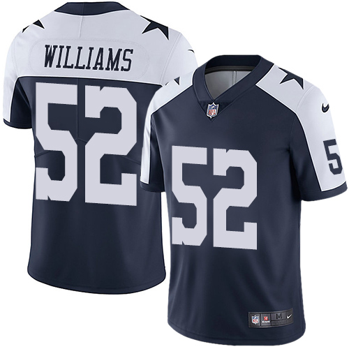 Dallas Cowboys #52 Connor Williams Navy Blue Thanksgiving Men's Stitched Vapor Untouchable Limited Throwback Jersey Men's cheap jerseys for sale - CheapJerseys.Shop