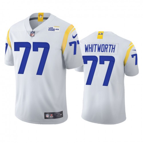 Los Angeles Los Angeles Rams #77 Andrew Whitworth Men's 2021 Vapor Limited Jersey - White Men's cheap jerseys for sale - CheapJerseys.Shop