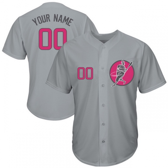 Men Women Youth Toddler All Size Chicago Cubs Gray Customized Pink Logo Cool Base New Design Jersey cheap jerseys for sale - CheapJerseys.Shop