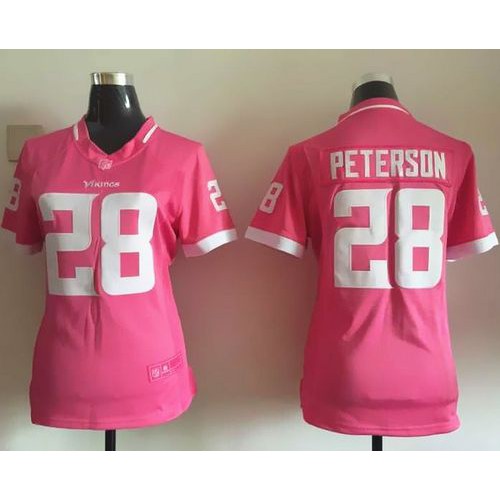 Minnesota Vikings #28 Adrian Peterson Pink Women's Stitched Elite Bubble Gum Jersey Womens cheap jerseys for sale - CheapJerseys.Shop
