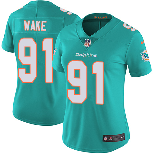 Miami Dolphins #91 Cameron Wake Aqua Green Team Color Women's Stitched Vapor Untouchable Limited Jersey Womens cheap jerseys for sale - CheapJerseys.Shop