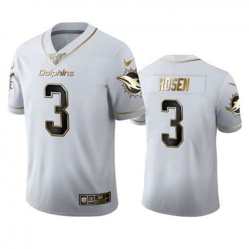 Miami Miami Dolphins #3 Josh Rosen Men's White Golden Edition Vapor Limited 100 Jersey Men's cheap jerseys for sale - CheapJerseys.Shop