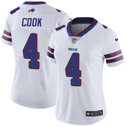 Bills #4 James Cook White Women's Stitched Vapor Untouchable Limited Jersey cheap jerseys for sale - CheapJerseys.Shop