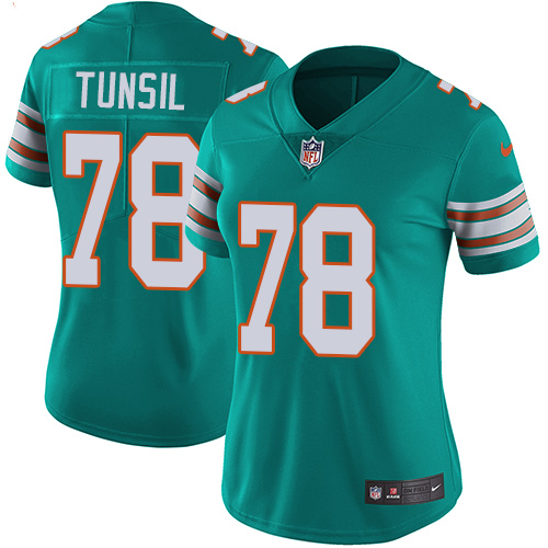 Miami Dolphins #78 Laremy Tunsil Aqua Green Alternate Women's Stitched Vapor Untouchable Limited Jersey Womens cheap jerseys for sale - CheapJerseys.Shop