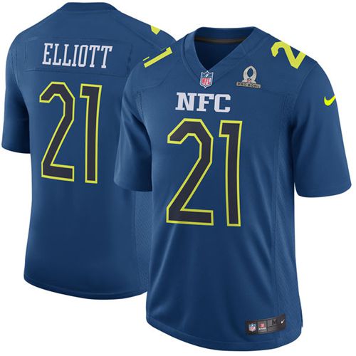 Cowboys #21 Ezekiel Elliott Navy Men's Stitched Game NFC 2017 Pro Bowl Jersey cheap jerseys for sale - CheapJerseys.Shop