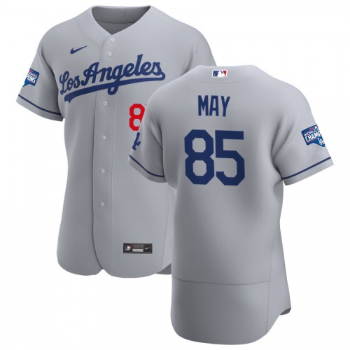 Los Angeles Los Angeles Dodgers #85 Dustin May Men's Gray Road 2020 World Series Champions Authentic Team Jersey Men's cheap jerseys for sale - CheapJerseys.Shop