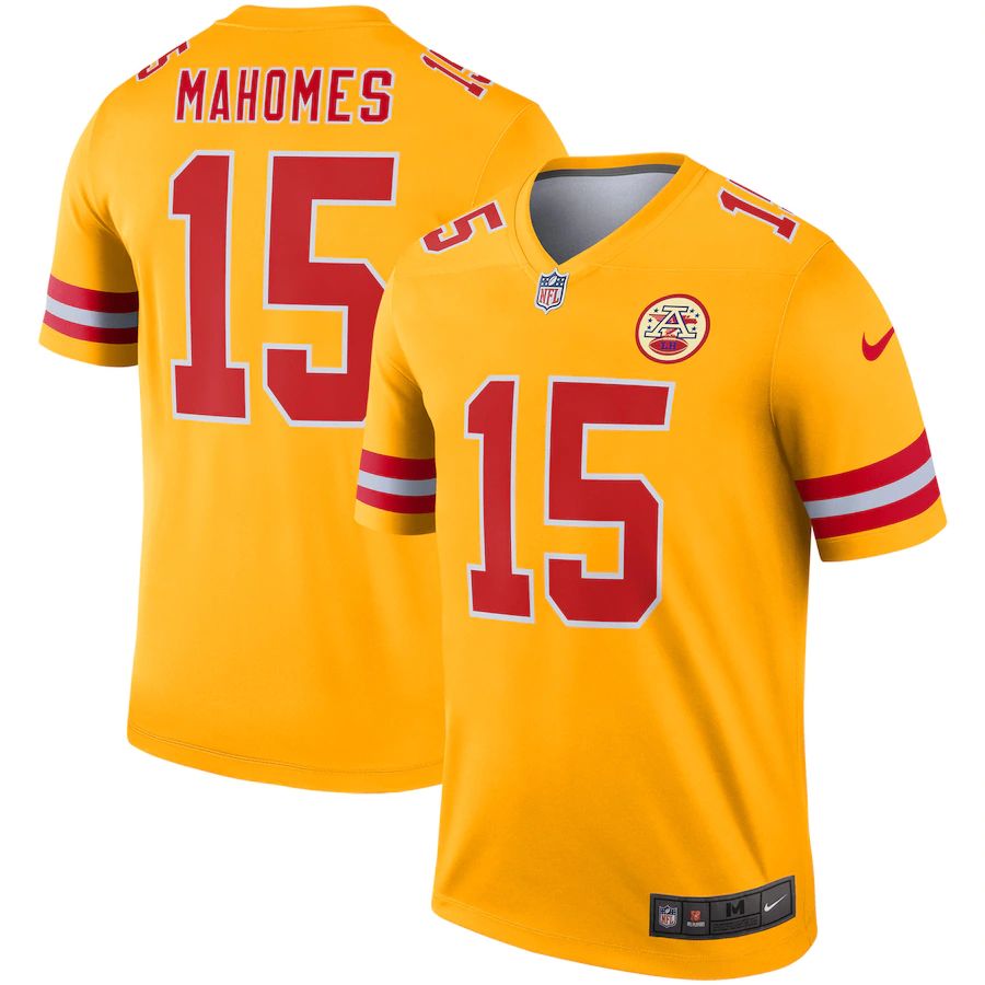 Kansas City Chiefs #15 Patrick Mahomes Men's Gold Inverted Legend Jersey cheap jerseys for sale - CheapJerseys.Shop