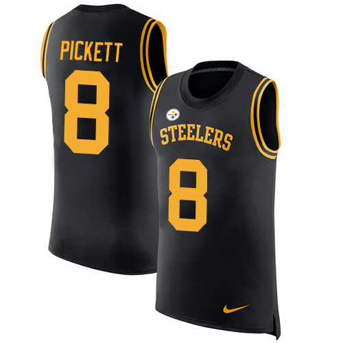 Steelers #8 Kenny Pickett Black Team Color Men's Stitched Limited Rush Tank Top Jersey cheap jerseys for sale - CheapJerseys.Shop