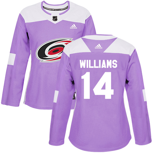 Carolina Hurricanes #14 Justin Williams Purple Authentic Fights Cancer Women's Stitched Jersey Womens cheap jerseys for sale - CheapJerseys.Shop