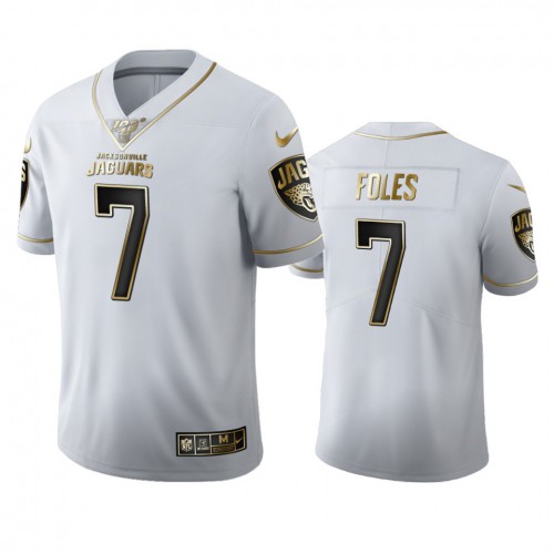 Jacksonville Jacksonville Jaguars #7 Nick Foles Men's White Golden Edition Vapor Limited 100 Jersey Men's cheap jerseys for sale - CheapJerseys.Shop