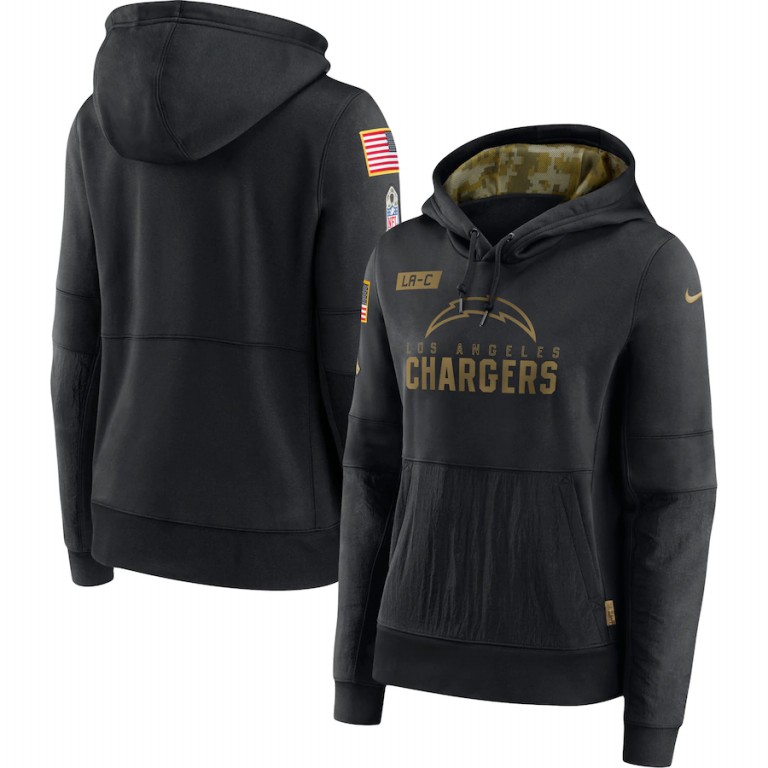 Los Angeles Chargers Women's 2020 Salute To Service Performance Pullover Hoodie Black cheap jerseys for sale - CheapJerseys.Shop