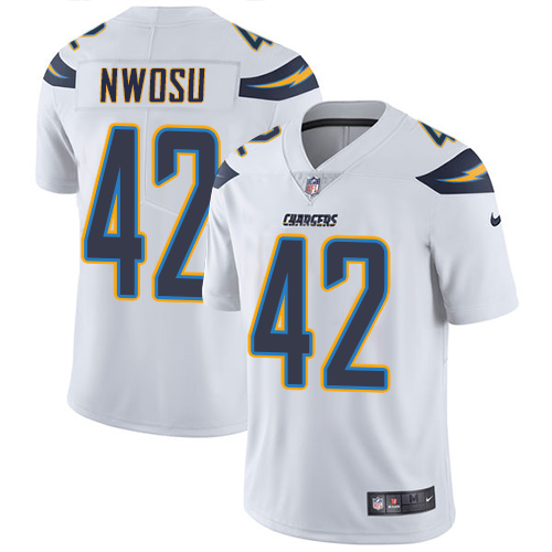 Los Angeles Chargers #42 Uchenna Nwosu White Men's Stitched Vapor Untouchable Limited Jersey Men's cheap jerseys for sale - CheapJerseys.Shop