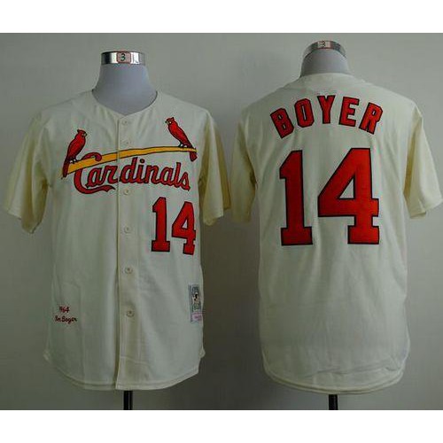 Mitchell And Ness 1964 St.Louis Cardinals #14 Ken Boyer Cream Stitched Jersey Men's cheap jerseys for sale - CheapJerseys.Shop