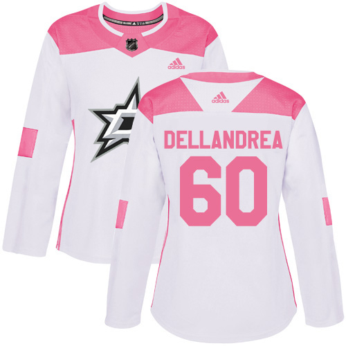 Dallas Stars #60 Ty Dellandrea White/Pink Authentic Fashion Women's Stitched Jersey Womens cheap jerseys for sale - CheapJerseys.Shop