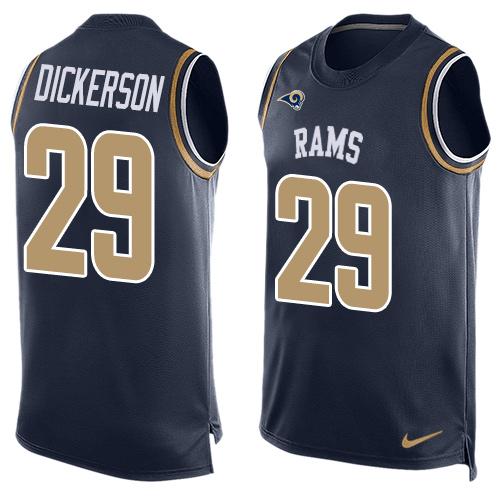 Rams #29 Eric Dickerson Navy Blue Team Color Men's Stitched Limited Tank Top Jersey cheap jerseys for sale - CheapJerseys.Shop