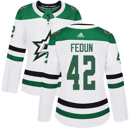 Dallas Stars #42 Taylor Fedun White Road Authentic Women's Stitched Jersey Womens cheap jerseys for sale - CheapJerseys.Shop
