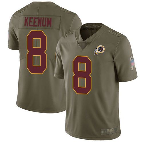 Washington Commanders #8 Case Keenum Olive Men's Stitched Limited 2017 Salute to Service Jersey Men's cheap jerseys for sale - CheapJerseys.Shop