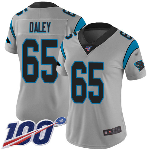 Carolina Panthers #65 Dennis Daley Silver Women's Stitched Limited Inverted Legend 100th Season Jersey Womens cheap jerseys for sale - CheapJerseys.Shop
