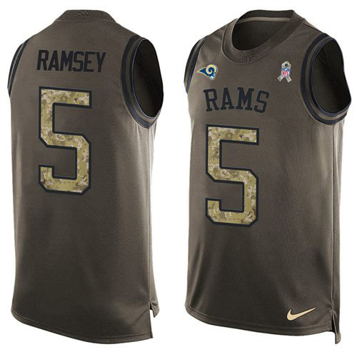 Rams #5 Jalen Ramsey Green Men's Stitched Limited Salute To Service Tank Top Jersey cheap jerseys for sale - CheapJerseys.Shop
