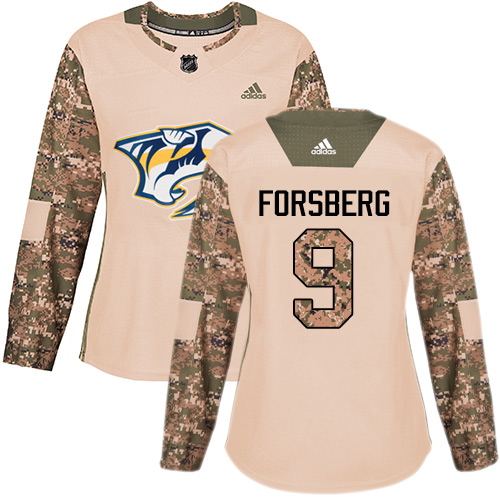 Nashville Predators #9 Filip Forsberg Camo Authentic 2017 Veterans Day Women's Stitched Jersey Womens cheap jerseys for sale - CheapJerseys.Shop
