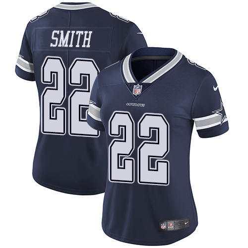Cowboys #22 Emmitt Smith Navy Blue Team Color Women's Stitched Vapor Untouchable Limited Jersey cheap jerseys for sale - CheapJerseys.Shop