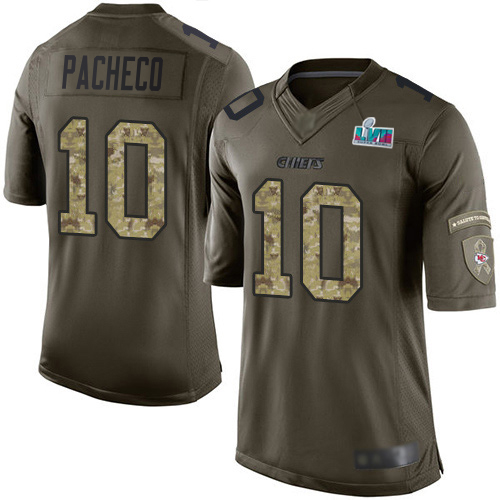 Chiefs #10 Isiah Pacheco Green Super Bowl LVII Patch Men's Stitched Limited 2015 Salute To Service Jersey cheap jerseys for sale - CheapJerseys.Shop