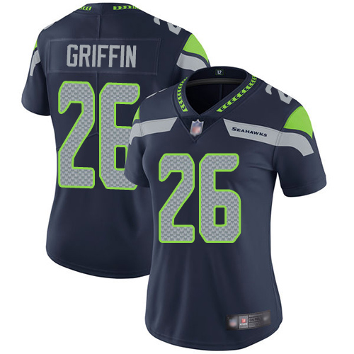 Seattle Seahawks #26 Shaquem Griffin Steel Blue Team Color Women's Stitched Vapor Untouchable Limited Jersey Womens cheap jerseys for sale - CheapJerseys.Shop