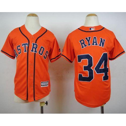 Houston Astros #34 Nolan Ryan Orange Cool Base Stitched Youth Jersey Youth cheap jerseys for sale - CheapJerseys.Shop