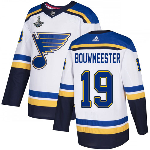 St. Louis Blues #19 Jay Bouwmeester White Road Authentic 2019 Stanley Cup Champions Stitched Jersey Men's cheap jerseys for sale - CheapJerseys.Shop