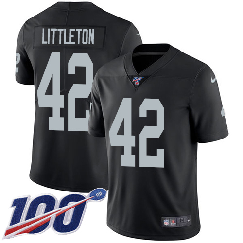 Las Vegas Raiders #42 Cory Littleton Black Team Color Men's Stitched 100th Season Vapor Untouchable Limited Jersey Men's cheap jerseys for sale - CheapJerseys.Shop
