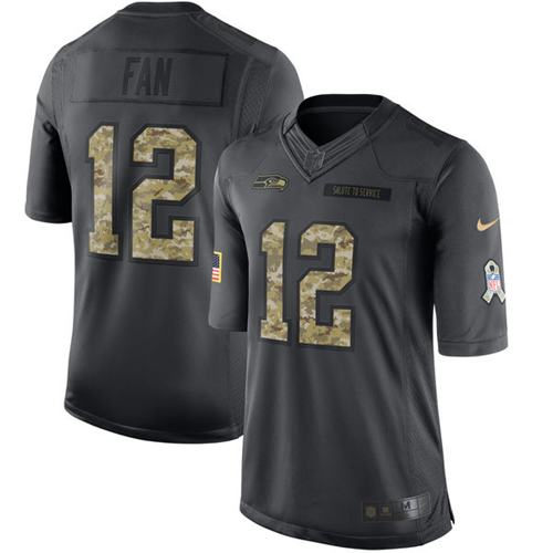 Seahawks #12 Fan Black Youth Stitched Limited 2016 Salute To Service Jersey cheap jerseys for sale - CheapJerseys.Shop