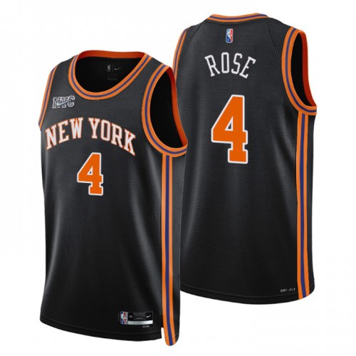 New York New York Knicks #4 Derrick Rose Mens Black 2021/22 Swingman Jersey - City Edition Mens cheap jerseys for sale - CheapJerseys.Shop