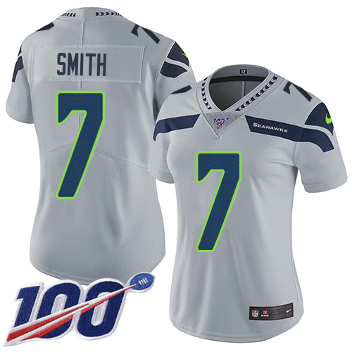Seahawks #7 Geno Smith Grey Alternate Women's Stitched 100th Season Vapor Untouchable Limited Jersey cheap jerseys for sale - CheapJerseys.Shop