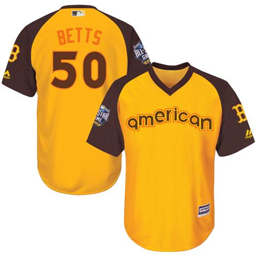 Boston Red Sox #50 Mookie Betts Gold 2016 All-Star American League Stitched Youth Jersey Youth cheap jerseys for sale - CheapJerseys.Shop