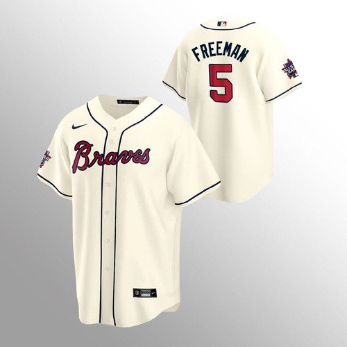 Atlanta Atlanta Braves #5 Freddie Freeman 150th Anniversary 2021 World Series Youth Jersey - Cream Youth cheap jerseys for sale - CheapJerseys.Shop