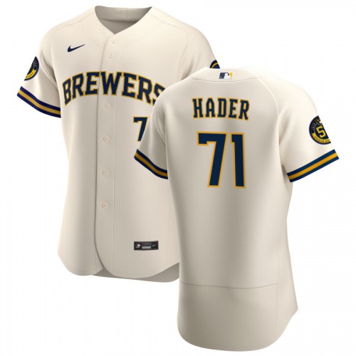 Milwaukee Milwaukee Brewers #71 Josh Hader Men's Cream Home 2020 Authentic Player Jersey Men's cheap jerseys for sale - CheapJerseys.Shop