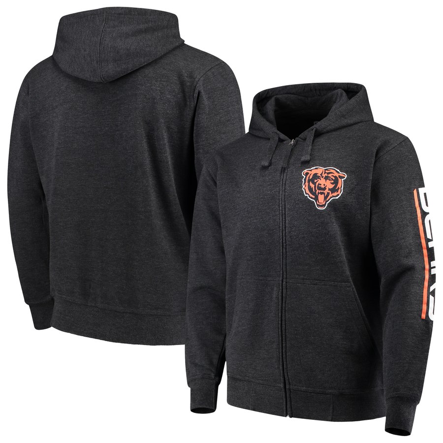 Chicago Bears G-III Sports By Carl Banks Post Route Full-Zip Hoodie Charcoal cheap jerseys for sale - CheapJerseys.Shop
