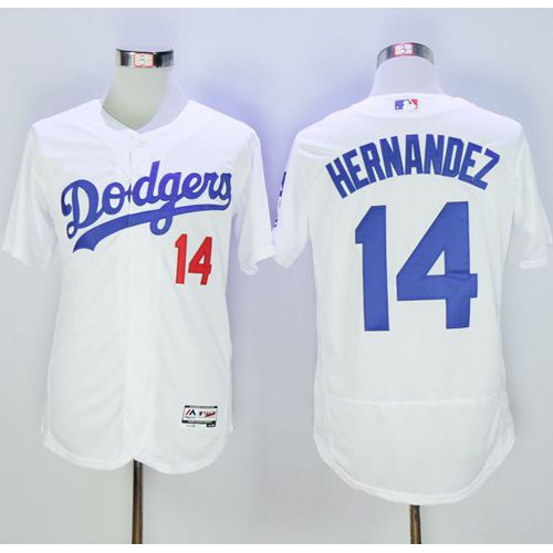 Los Angeles Dodgers #14 Enrique Hernandez White Flexbase Authentic Collection Stitched Jersey Men's cheap jerseys for sale - CheapJerseys.Shop