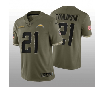 Men's Youth Women's Los Angeles Chargers #21 LaDainian Tomlinson 2022 Olive Salute To Service Limited Stitched Jersey cheap jerseys for sale - CheapJerseys.Shop