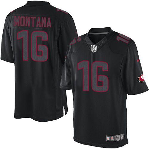 49ers #16 Joe Montana Black Men's Stitched Impact Limited Jersey cheap jerseys for sale - CheapJerseys.Shop