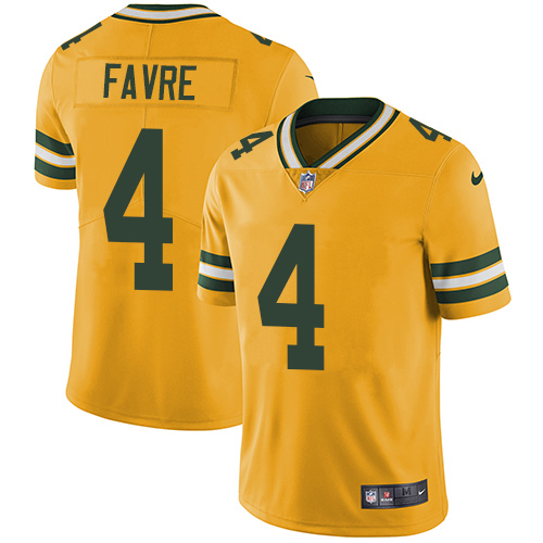 Green Bay Packers #4 Brett Favre Yellow Men's Stitched Limited Rush Jersey Men's cheap jerseys for sale - CheapJerseys.Shop