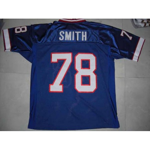 Mitchell & Ness Buffalo Bills #78 Bruce Smith Blue 35th Anniversary Patch Stitched Throwback Jersey Men's cheap jerseys for sale - CheapJerseys.Shop