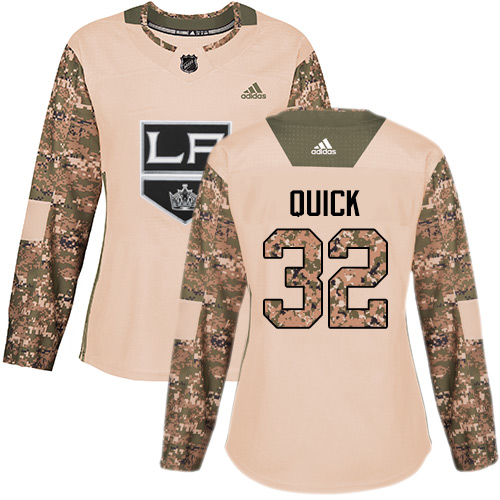 Los Angeles Kings #32 Jonathan Quick Camo Authentic 2017 Veterans Day Women's Stitched Jersey Womens cheap jerseys for sale - CheapJerseys.Shop
