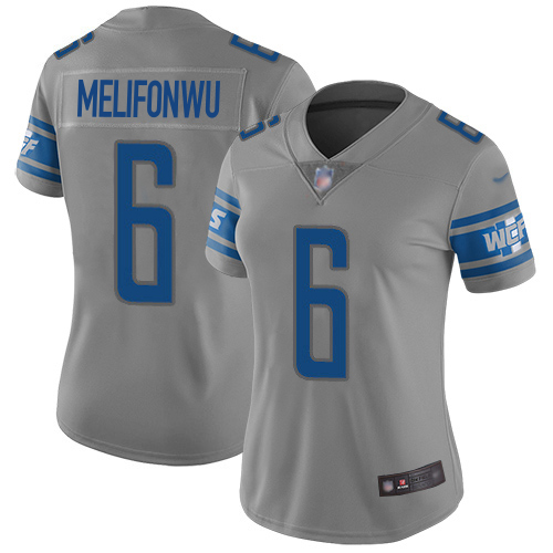 Lions #6 Ifeatu Melifonwu Gray Women's Stitched Limited Inverted Legend Jersey cheap jerseys for sale - CheapJerseys.Shop