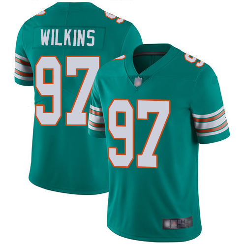 Miami Dolphins #97 Christian Wilkins Aqua Green Alternate Men's Stitched Vapor Untouchable Limited Jersey Men's cheap jerseys for sale - CheapJerseys.Shop